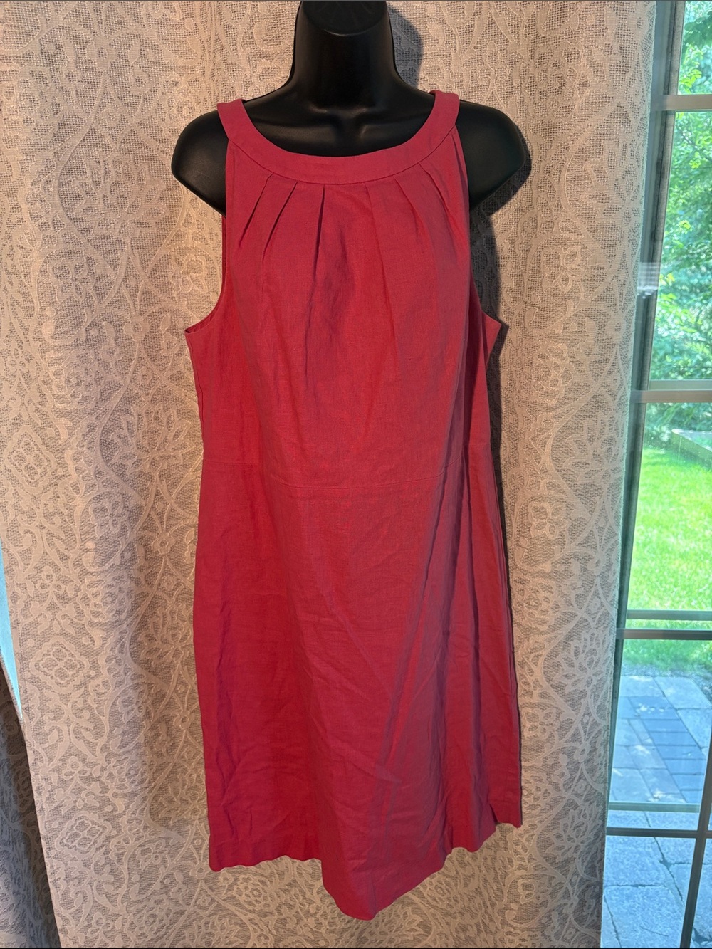 Loft size 14 Sleeveless coral  Shift Dress unlined - Classic Women's Dress - NWT